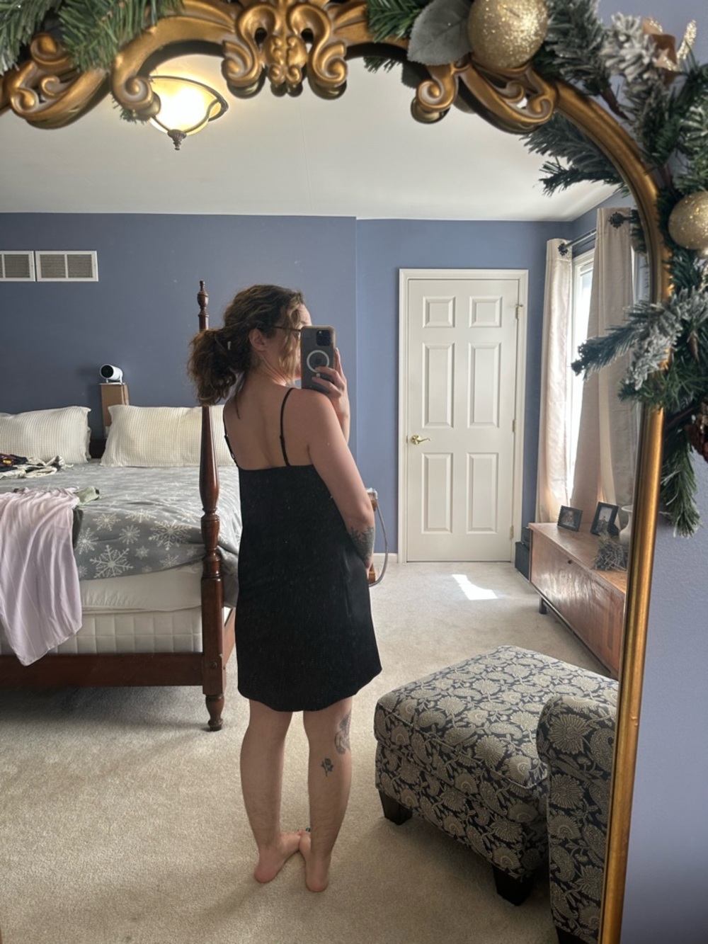 White House Black Market Black Mini Slip Dress - Picture 4 of 5